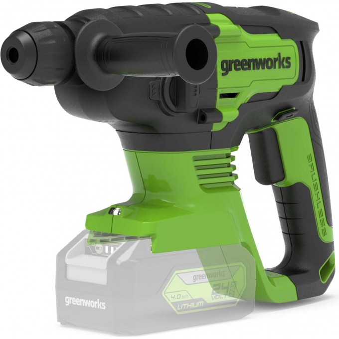 Перфоратор аккумуляторный бесщеточный GREENWORKS GD24SDS1 (1,2 ДЖ) 24V без АКБ и ЗУ 3803107 Перфоратор аккумуляторный бесщеточный GREENWORKS GD24SDS1 (1,2 ДЖ) 24V без АКБ и ЗУ 3803107