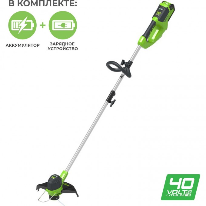 Триммер аккумуляторный GREENWORKS G40LTK4 40V (30 см) с АКБ 4 А.ч и ЗУ 2101507UB Триммер аккумуляторный GREENWORKS G40LTK4 40V (30 см) с АКБ 4 А.ч и ЗУ 2101507UB