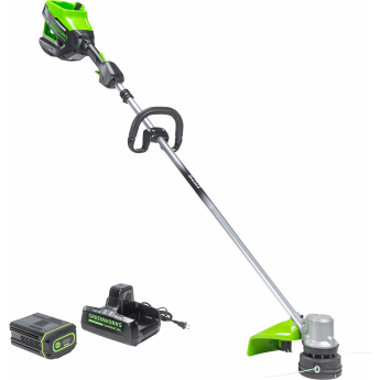 Триммер бесщеточный аккумуляторный GREENWORKS 82V (40 см) с 2 Ач АКБ и ЗУ